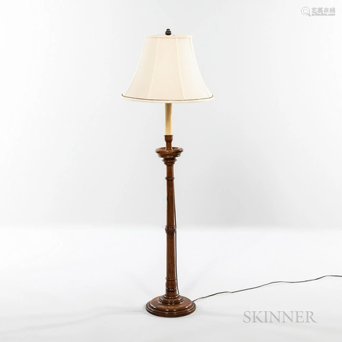 Georgian Walnut Candlestick Floor Lamp, 19th century, turned...