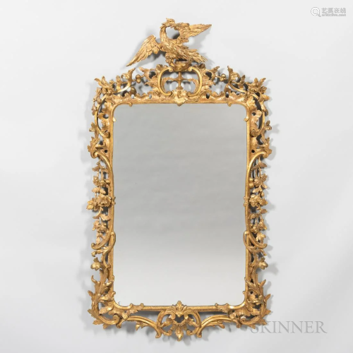Chippendale-style Carved Giltwood Mirror, c. 1755, featuring...