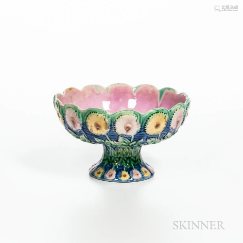 Etruscan Majolica Sunflower Bowl, American, c. 1885, with sc...