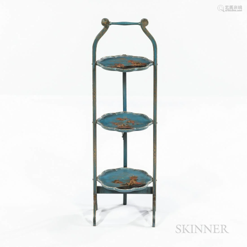 Victorian Three-tier Folding Muffin Stand, c. 1880, chinoise...