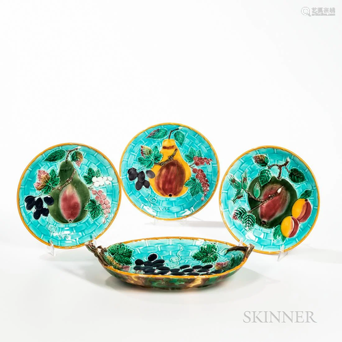 Four Wedgwood Majolica Fruit Dishes, England, c. 1882, each ...