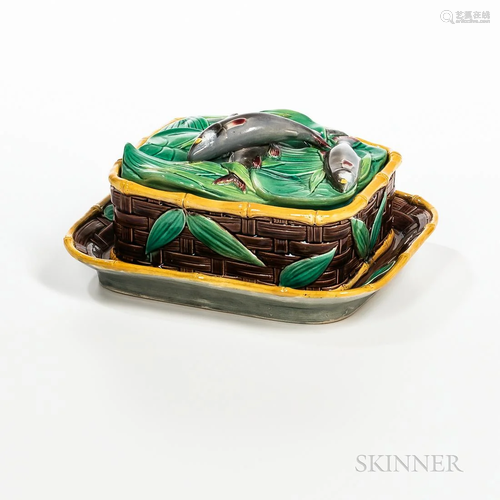 Majolica Sardine Box and Cover, England c. 1882-85, attribut...