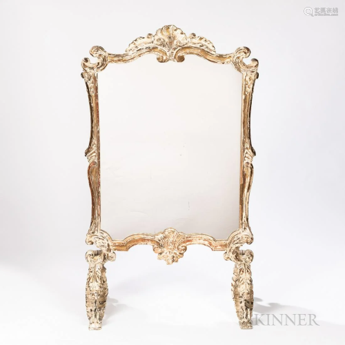 Giltwood Table Mirror, 19th/20th century, shell crest with s...