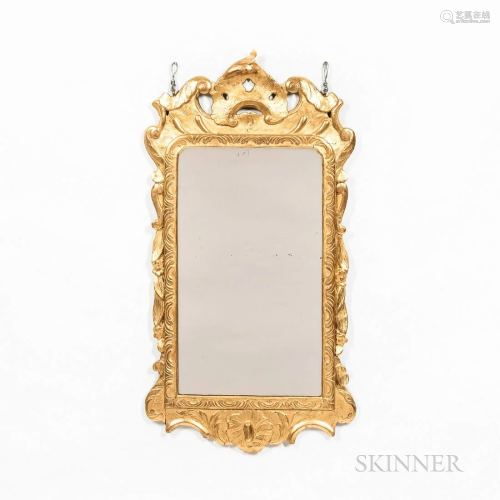Carved Giltwood Mirror, foliate framed, lg. 38, wd. 20 1/4 i...
