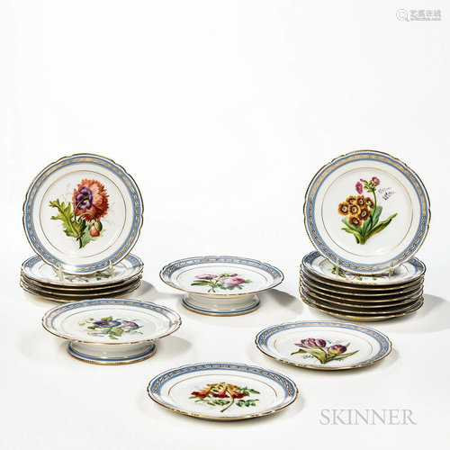 Paris Porcelain Partial Dessert Service, France, c. 1870, La...