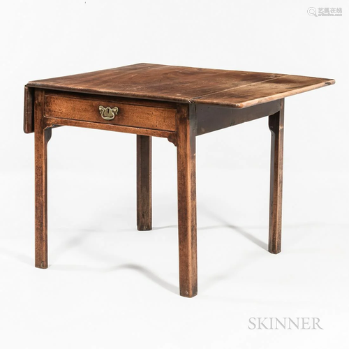 Mahogany Drop-leaf Work Table, 19th century, with single dra...