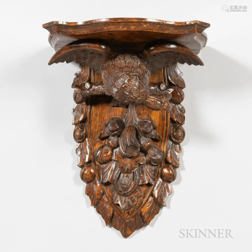 Carved Wood Bracket with Eagle, 19th/20th century, the bird ...