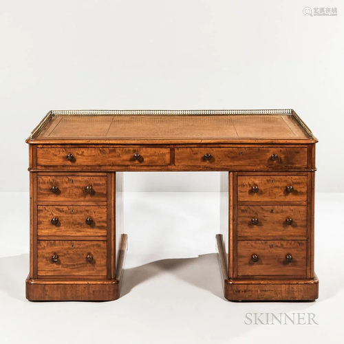 Mahogany Pedestal Desk, late 19th/early 20th century, with b...