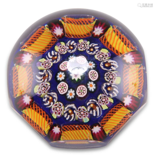 A PAUL YSART MILLEFIORI GLASS PAPERWEIGHT, CIRCA 1930S, octa...