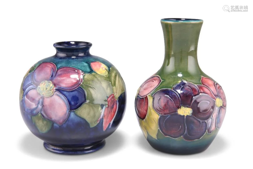 A MOORCROFT POTTERY VASE, globular form with a flared neck, ...