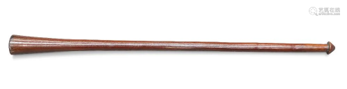 A VANUATU RED HARDWOOD WAR CLUB, the slightly flared cylindr...