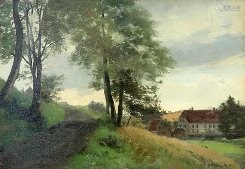 JACOB NÃ–BBE (FLENSBURG, 1850-1919), LANDSCAPES, two oils on...