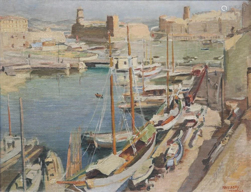 PHILIP NAVIASKY (1894-1983), "MARSEILLE", signed a...