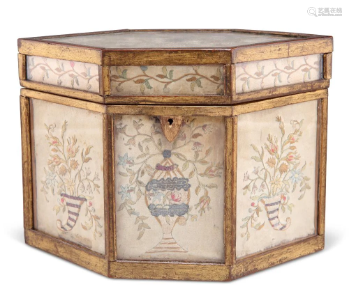 A LOZENGE-SHAPED TEA CADDY, 18TH CENTURY, with twin division...