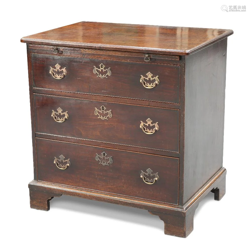 A GEORGE III MAHOGANY CHEST OF DRAWERS, of deep proportions,...