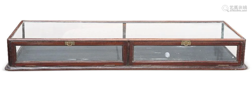 A LATE VICTORIAN MAHOGANY AND GLAZED SHOP DISPLAY COUNTER, w...