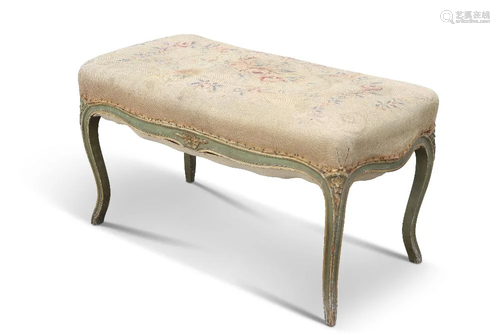 A LOUIS XV-STYLE PAINTED STOOL, LATE 19TH/EARLY 20TH CENTURY...