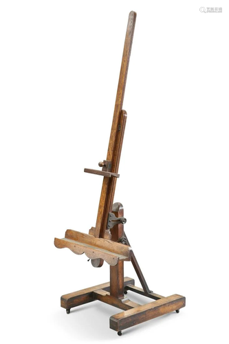 REEVES & SON, A LARGE OAK EASEL, LATE 19TH/EARLY 20TH CE...