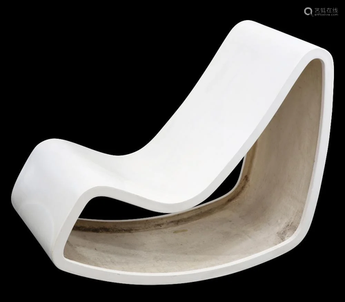 A WHITE FIBREGLASS LOOP ROCKING CHAIR, by aform, Newbury Eng...