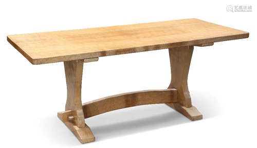 SID POLLARD, AN OAK REFECTORY TABLE, LATE 1970S, the 6-foot ...