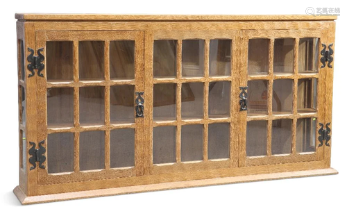 SID POLLARD, A GLAZED OAK WALL DISPLAY CABINET, LATE 1970S, ...