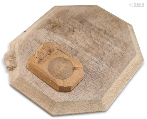 ROBERT THOMPSON OF KILBURN, A MOUSEMAN OAK BREADBOARD, elong...