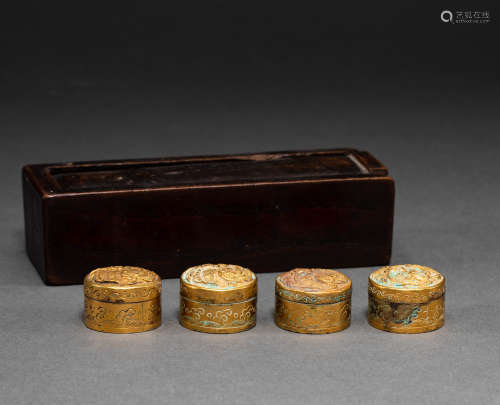Chinese qing dynasty gilt case