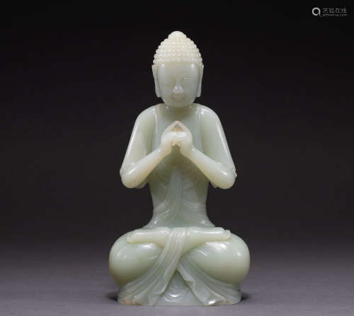Jade Buddha statue of Hetian in Qing Dynasty