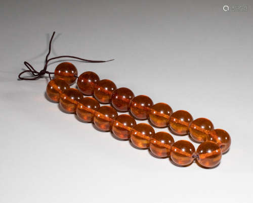 Eighteen pieces of amber from qing Dynasty in China