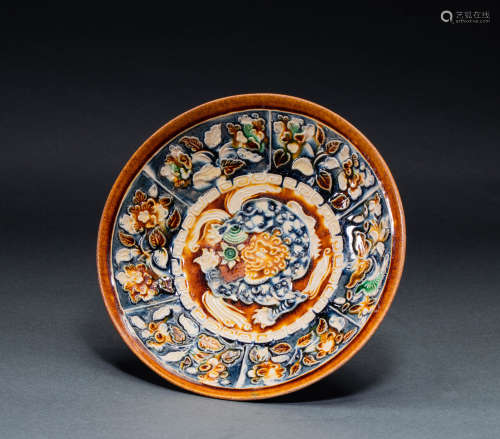 Chinese Tri-color plate of tang Dynasty