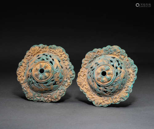 Chinese Liao dynasty bronze gilt ornaments