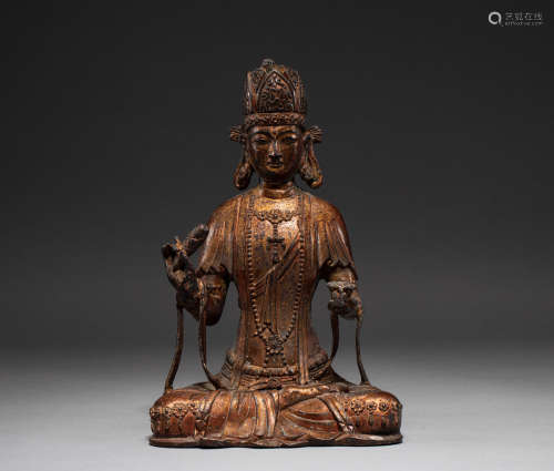 Bronze Buddha statue of Tang Dynasty in China