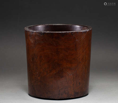 Chinese Qing Dynasty red sandalwood pen holder