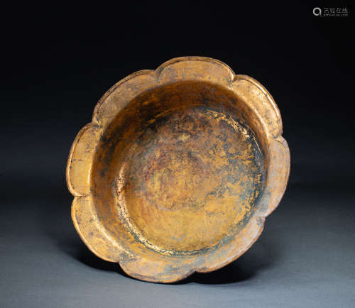 Chinese Gilded basin of liao Dynasty