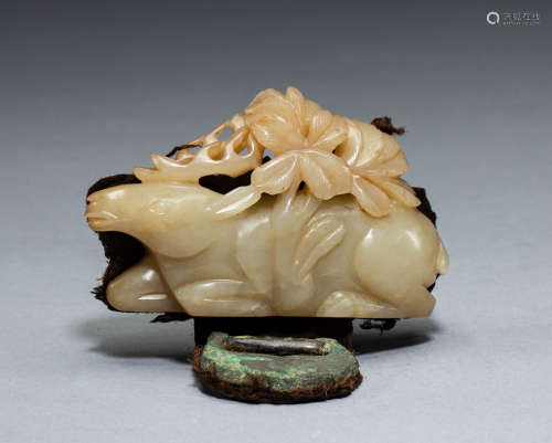 China Liao Dynasty hetian jade deer type belt wear