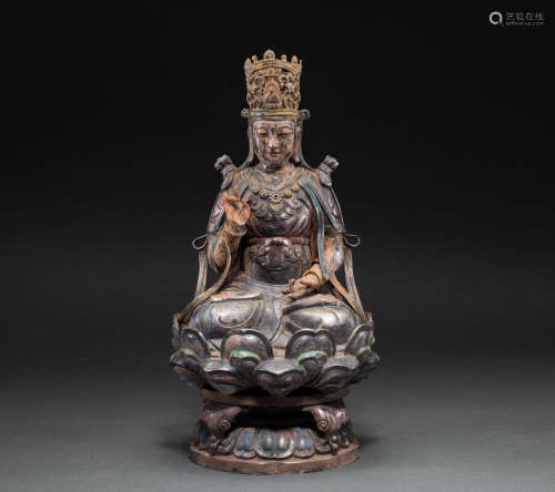 Painted silver Buddha statue of Song Dynasty China