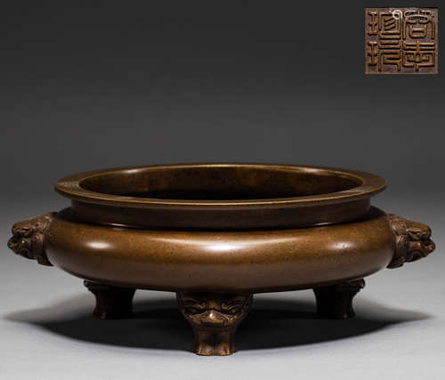 Chinese Ming Dynasty bronze incense burner