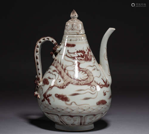 Chinese Yuan Dynasty youli red wine pot