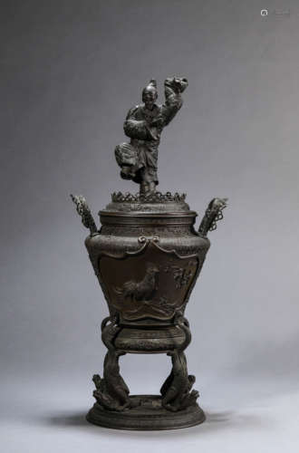 Bronze Rooster Censer