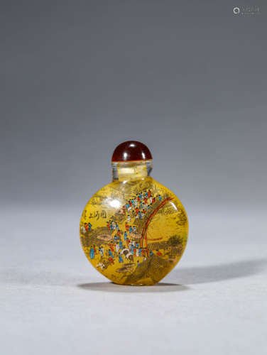 Glass Inner Miniature Along The River During The Qingming Fe...