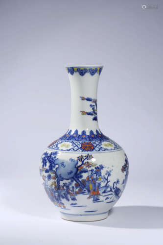 Doucai Fulushou Pomegranate Vase