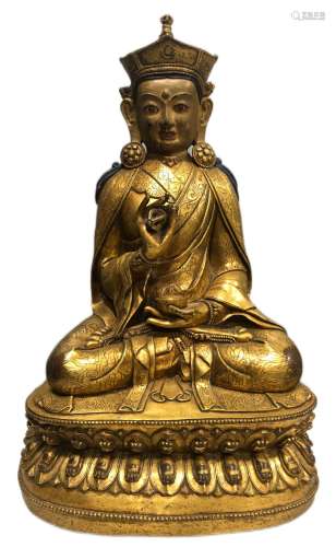 Ancient Chinese gilt Buddha statue