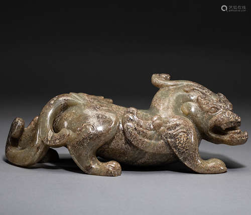 Chinese Han Dynasty Hetian jade tomb shaking beast