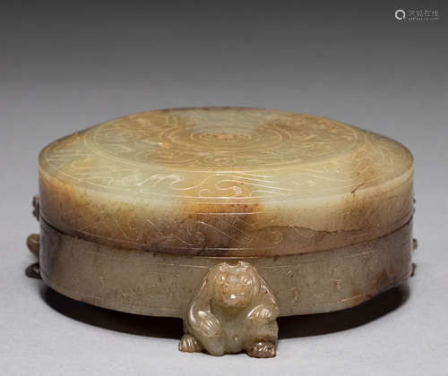 Chinese Han Dynasty Hetian jade box