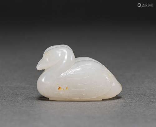 Hetian Jade mandarin duck pendant of Song Dynasty of China