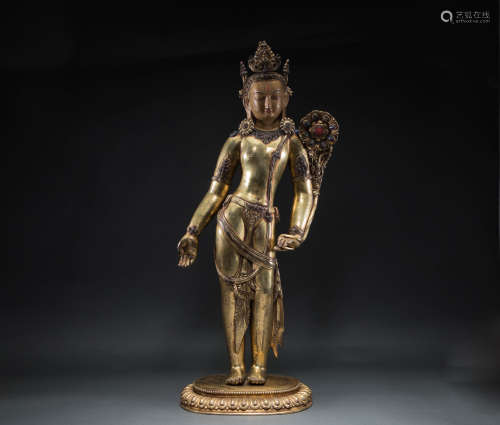 13 th century gilt bronze Buddha statue