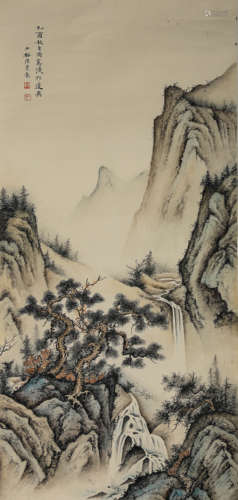 Chinese Landscape Painting, Hanging Scroll, Chen Shaomei Mar...