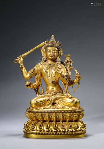 Bronze Figure Of Manjusri