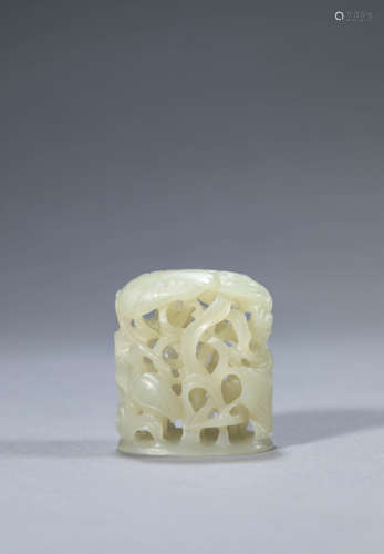 White Jade Egret And Lotus Censer Finial