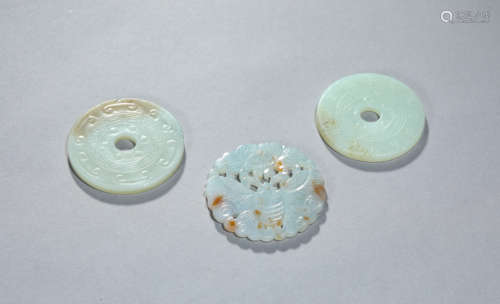 A Set Of White Jade Bi Discs